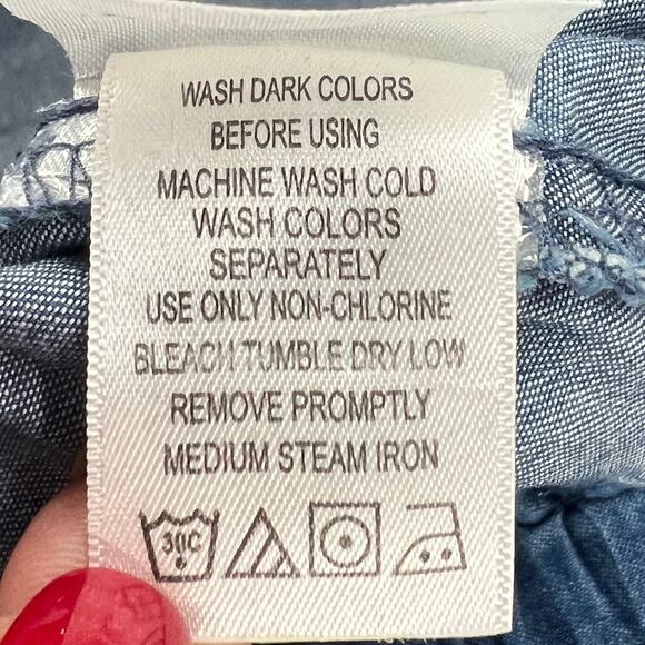 Woman Within Pants Womens 30W Blue Cargo Drawstring Elastic Waist Pockets Cotton - Picture 12 of 13